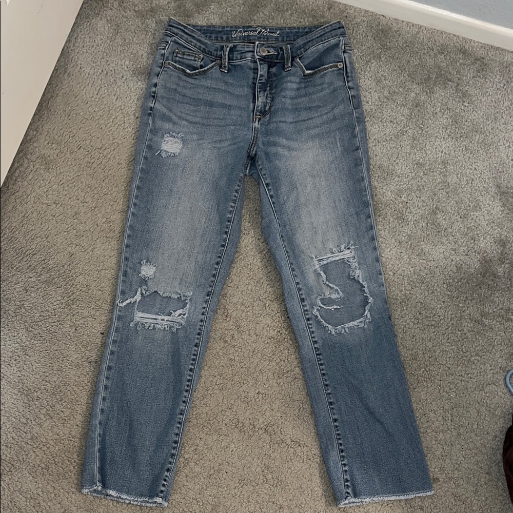 Universal Thread Women's Light Blue Distressed Boyfriend Jeans